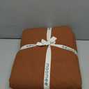 MooMee Bedding Sheet Set 100% Washed Cotton Linen Like Textured Breathable Durable Soft Comfy (Solid Dark Orange, Queen) Solid Dark Orange