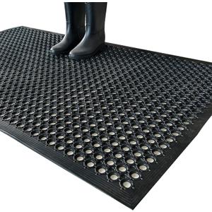 Uniboho Outdoor Rubber Floor Mats Anti Slip Restaurant Commercial Kitchen Rubber Drainage Mat 60 x 35 Heavy Duty Mat for Garage Garden Indoor Outside Industral Pool Entrance Bar Wet Area