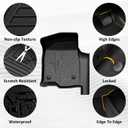 Falafa Floor Mats Fit for 2019-2025 Chevy Silverado/GMC Sierra 1500, for 2020-2025 Silverado/GMC Sierra 2500HD/3500HD Crew Cab, All Weather Floor Liners with Rear Under seat Storage Box,1st & 2nd Row