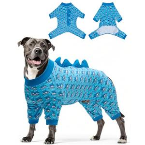 CuteBone Shark Costume Dog Pajamas, Stretchy Spandex Crystal Velvet Sleepwear Coat for Small Dogs, Soft & Warm Pet Outfit Clothes for Cold Weather, Cozy Pullover Design COSP07XXL (XXL)