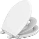 Toilet seat with toddler seat built in, Potty training toilet seat, Fits both adult and child, Slow-Close, Toddler toilet seat attachment, ROUND, Heavy Duty, White(16.5)