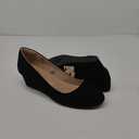 mysoft Women's Wedge Pumps Low Heel Closed Toe 2in Dress Shoes Black Size 7,5