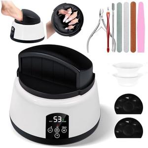 2 In 1 Automatic Upgraded Acetone Nail Polish Remover,Acrylic Gel Remover Machine Set, Electric Steamer Nail Soaking Bowl Without Harming Hands Nail Art Tools Nail Gel Removal (White)