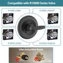 9-Setting Shower Faucet Trim Kit Compatible with Delta 13/14 Series, High Pressure 5.5" Round Rain Shower Head& Tub Handle Set, Matte Black(Valve& Catridge Not Inclued)
