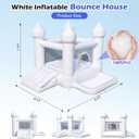 9FT 100% PVC White Bounce House, Suitable for Kids 3-6 Inflatable Castle. The Perfect Toy for Active Children. Suitable for Indoor and Outdoor Play, Party Decoration (Includes Blower)