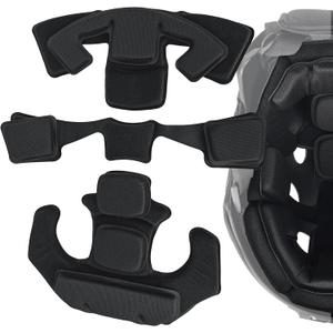 Universal Tactical Airsoft Outdoor Combat Internal Replacement Memory Foam Pad Padding Inserts Protective Mat Kits Set Accessories Compatible for Fast/Mich/ACH/USMC/PASGT/EX Helmet (Black)