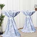 Oudain 2 Pcs Blue Floral Tablecloth 70 Inch Round Table Cover Pastoral Blue White Flower Vintage Washable Fabric Table Cloth for Weeding Baby Shower Decoration Birthday Party Favor (Chinoiserie)