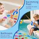 Magnetic Fishing Game Toys for Kids Toddlers 3-5 4-8, Water Table Bathtub Toys with Inflatable Pool Pole Rod Net Floating Fish, Water Bath Pool Outdoor Toys for Boys Girls Age 3 4 5 6 7 8 Year Old