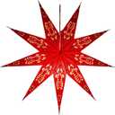 Lantern Lampshade 9 Pointed Paper Star Light Shades Large 60cm Star Hanging Decorations for Christmas Wedding Home Decoration Birthday Party (Red, Black)