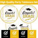 40Pcs Graduation Plates and Napkins Party Supplies, Disposable Class of 2026 White Gold Paper Plates Napkins Tableware Set for Congrats Grad Party Decorations