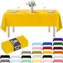 8 Pack Plastic Tablecloth 54" x 108" Disposable Table Cloths for 6 to 8 Foot Tables Rectangle Table Cover for Parties (Yellow, Rectangle)