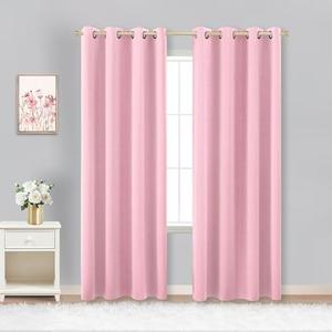 Pink Blackout Curtains 84 Inches Long for Girls Bedroom Decor Set of 2 Panels Grommet Window Light Heat Blocking Darkening Insulated Thermal Black Out Curtains for Living Room Nursery 52x84 Length