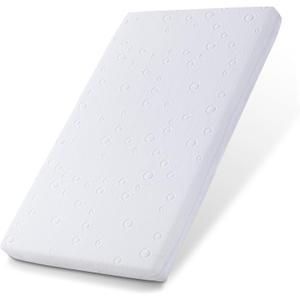 Pack and Play Mattress, 38" x 26" x 1.5", Dual-Sided Comfort Gel Memory Foam, White, Waterproof, Washable, Breathable, Machine Wash, 1 Count