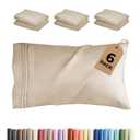 Standard Pillow Cases Set of 6 - Ultra Soft Hotel Quality Pillowcase Covers - Comfy, Cozy & Wrinkle Free - Shrink, Stain and Fade Resistant - Machine Washable Pillow Protectors - 6 Piece Set - Wheat