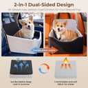5in Dog Booster Car Seat,Travel Safety Car Seat for S/M Dogs,Grey | Fully Removable & Washable Dog Elevated Seat,with Safety Strap and Non-Slip Base for Dogs up to 35 lbs