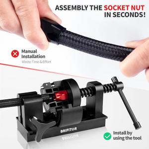 4AN-16AN Fuel Line Fittings Installtion Tool, AN Fittings Tool, AN Fitting Assembly Tool, Fuel Hose Assembly Tool For 4AN 6AN 8AN 10AN 12AN 16AN CPE Fuel Line, with 4'' Vise Jaw Pad