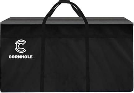 TOSEERY Cornhole Carrying Case, Tailgate Size Cornhole Board Carrying Case for Travel, Cornhole Carrying Bag Fits 3’x2’ Board, Easy to Carry (Black)