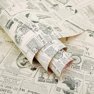17.8 x 78 Inches Self-Adhesive Liner Paper, Removable Shelf Liner Wall Stickers Dresser Drawer Peel Stick Kitchen Home Decor, Newspaper