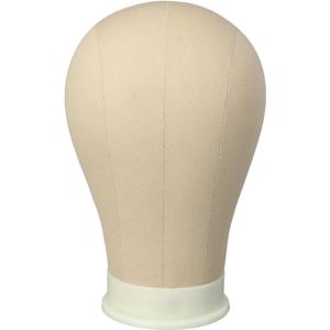24 Inch Canvas Block Head Mannequin Head for Wigs Salon Wig Head with Mount Hole for Wig Making,Weave Hair Braiding Stand Hat Display Stand,Hairstyle Doll Head Durable Easy to Put Pins In & Out