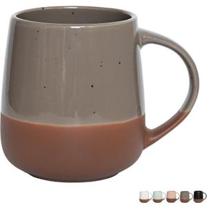 Bosmarlin Extra Large Ceramic Coffee Mug, 22 Oz, Dishwasher and Microwave Safe, Oversized Big Tea Cup (Grey) (Gray)