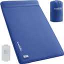 Elegear CumbreX Self Inflating Sleeping Pad, Built-in Electric Pump 3.15" Ultra-Thick Memory Foam Camping Mattress Pad with Pillow Double Sleeping Pad for Camping R-value 9.5 Foam Camp Pad for Travel, Dark Blue, Full