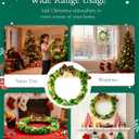 Farbeniok Christmas Pearl Ring Pipe Cleaner Craft Kit, DIY Wreath Ornament Supplies Set with Beads, Bow for Tree Decor, Interior Decoration, School Bags, Children's Festival (Big Green)