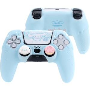 PS5 Controller Cover Skin Case,Anti-Slip Silicone Protective Cover Case,Cute Cartoon Protective Shell for PS5 Wireless Controller with 2 Thumb Grip Caps and 1 Sticker