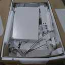 VASAGLE Kailyn Collection - Vanity Desk with Mirror and 9 LED Bulbs, Vanity Makeup Table with Power Outlets, Dressing Table with 9 Drawers, for Bedroom, Cloud White URDT141WB01S