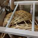 Vintage Wicker Baby Carriage Decor，Woven Rattan Stroller Flower Basket Cart for Wedding Centerpieces, Baby Shower Party Supplies & Nursery Floral Arrangement Props Floral Rustic Home Decor