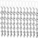 JUNIQUTE Bird Wind Twisting Scare Rods Reflective Ornamental Spiral Device Bird deterrents for Outside(12") (Set of 12)