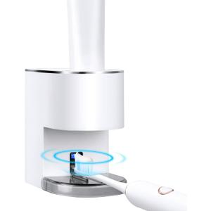 Automatic Toothpaste Dispenser Wall Mounted: White Electric 6 Adjustable Levels Auto Toothpaste Squeezer Smart Rechargeable Touchless for Kids Adults - Bathroom - Replaceable Parts