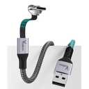 90 Degree USB A to USB C Cable 4 FT, 60W Flat Type C Fast Charging Cable, Right Angled Nylon Braided Charger Gaming Slim Cord for Laptop Tablet,Note 20 10, Pixel 8, Nintendo, Steam