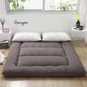 Floor Mattress Japanese Futon Foldable Sleeping Pad, Portable Roll Up Tatami Mat for Camping Guest Room, Dark Gray, Twin (80" x 36")