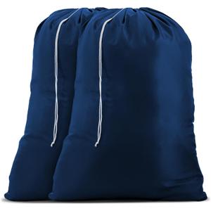 Handy Laundry Nylon XL - Large Capacity with Locking Drawstring, Machine Washable, Fits Laundry Baskets or Hampers, Holds 3 Loads of Clothes - Navy Blue (Pack of 2)