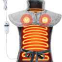 Vibrating Heating Pad for Neck and Shoulders and Back, Heating Pad with Massager, 24" x 35" Large Heating Pad for Back, 2 Heat Levels & 4 Massage Modes, Auto Shut-Off, Valentines Day Gifts for Her Him