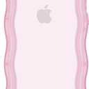 Anuck for iPhone SE Case 2022/2020, iPhone 8/7 Case Wavy Edge Clear Back Design, Anti-Slip Grip Cute Wave Curly Frame Shape Shockproof Soft TPU & Hard Bumper Protective Phone Cover, Clear Pink