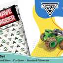 Sunny Side Up Monster Jam Grave Digger Twin Sheet Set - 3 Piece Kids Bedding Set Includes Pillow Cover - Super Soft Microfiber Sheets