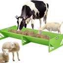 Goat Feeder Trough 55" Livestock Feeding Trough Large Capacity Metal Feed Trough Heavy-Duty Horse Feeder Livestock Feeder for Cattle Cows Horses Sheep Goats Pigs Calf Deer
