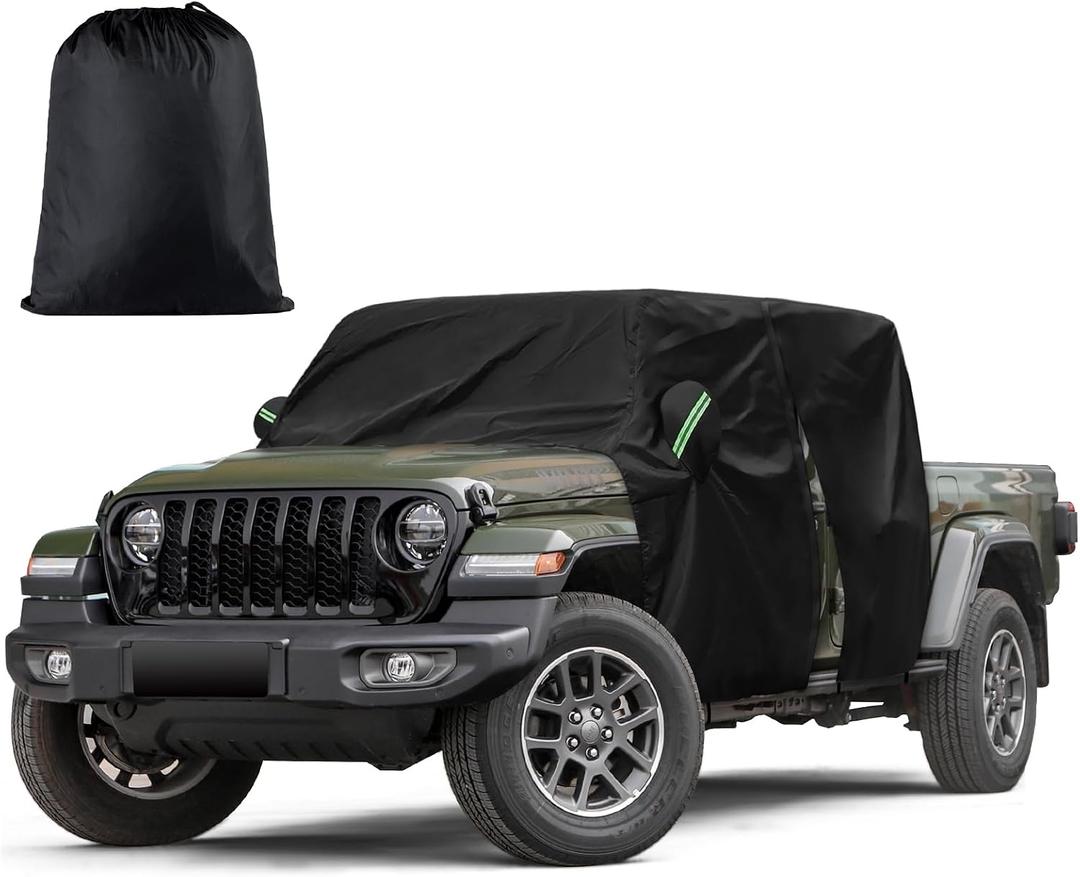 Car Cab Cover for Jeep Gladiator 2020-2025, Migaven Waterproof Cover with Driver Door Zipper Windproof Straps All Weather Snow Rain UV Protection