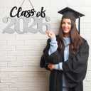 3 x Graduation Decorations 2026 Wood Sign Sliver Class of 2026 Photo Props for College High School Graduation Party Supplies