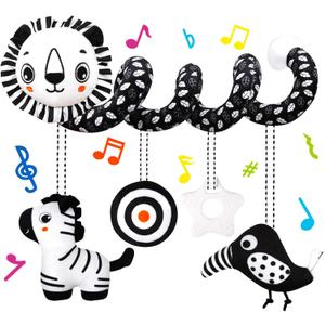 Black and White High Contrast Baby Toys - Sensory Infant Hanging Carseat & Stroller Toy for Newborns 0-6,6-12Months Perfect Easter Birthday & Baby Shower for Babies Boys Girls