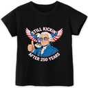 Boys 4th of July Shirt Girls Kids 250 Anniversary USA Shirts 1776 American Flag T-Shirt Patriotic Tops 2-8T (Black)