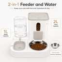 Cat Water and Food Dispenser, for Cats, 2L/1L Gravity Set, Stainless Bowl