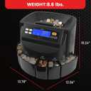L LIKED CT550 USD Coin Sorter, Counter and Wrapper Machine Accurate sort for Nickels, Dimes, Quarters, Pennies, Dollars, Comes with 50 Performed Wrappers, 270 Coins/min, LCD Display, 37.5x37.5x31.5cm
