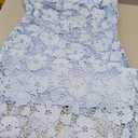 Cololura Women Elegant Floral Lace Sexy Off Shoulder Evening Gown Party Cocktail Bodycon Midi Dress (XX-Large, Blue)