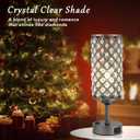 Hong-in Gray Crystal Lamp Touch Control Set of 2, Crystal Table Lamps with USB C+A Ports & AC Outlet, 3-Way Dimmable Nightstand Touch Lamp, Modern Bedside Table Lamp for Bedroom(Bulbs Included)