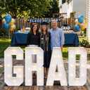 2026 Graduation Decorations - 3FT Large PRE-CUT GRAD Marquee Letters Kit - Mosaic Foam Board Sign - Class of 2026 Congrats Party Supplies for Kindergarten Preschool High School College
