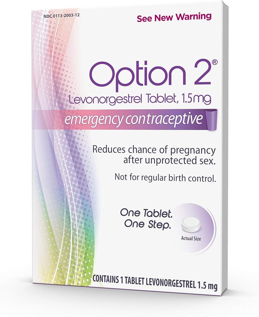 Option 2 Emergency Contraceptive, 1.5 mg Levonorgestrel Tablet, Morning After Pill for Women, Compare to Plan B One-Step, 1 Count