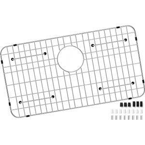 Kitchen Sink Grid and Sink Protectors, 26-1/16" x 14-1/16" Stainless Steel Material Sink Grate for Bottom of Kitchen Sink Rack Accessories with Rear Drain for Single Bowl Sinks, Scratch Prevention
