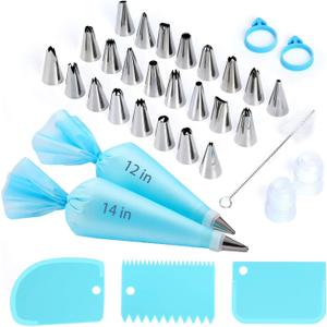 Piping Bags and Tips Set, Reusable Cake Decorating Kit